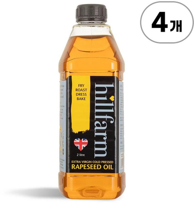힐팜 엑스트라 버진 냉압착 유채유 Hillfarm Extra Virgin Cold Pressed Rapeseed Oil 2L, 4개