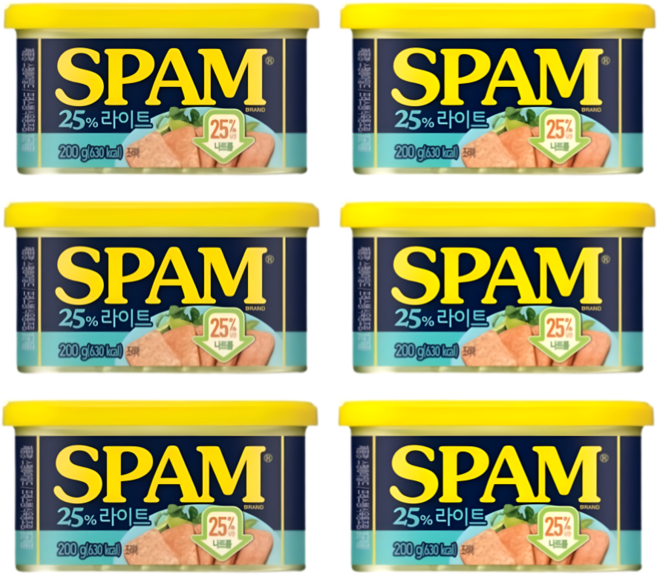 CJ제일제당 스팸 25% 라이트, 200g, 6개
