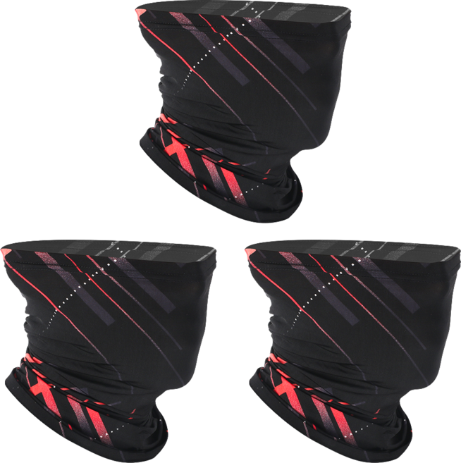 타이트엔드 EXO 쿨 멀티스카프 자전거 마스크, 레드, 3개