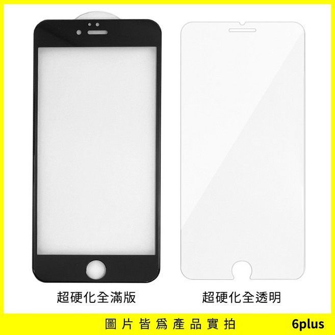 iPhone 13 mini 超硬化全滿版玻璃保護貼, 1個, 6Plus／6S Plus 【黑】,全滿版 (有黑邊)
