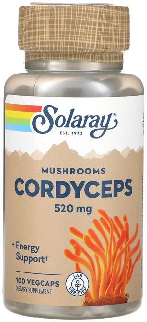 Solaray 동충하초 버섯 520mg 베지 캡슐 100정, Solaray동충하초버섯520mg베지캡슐100정, 1개 - 쿠팡