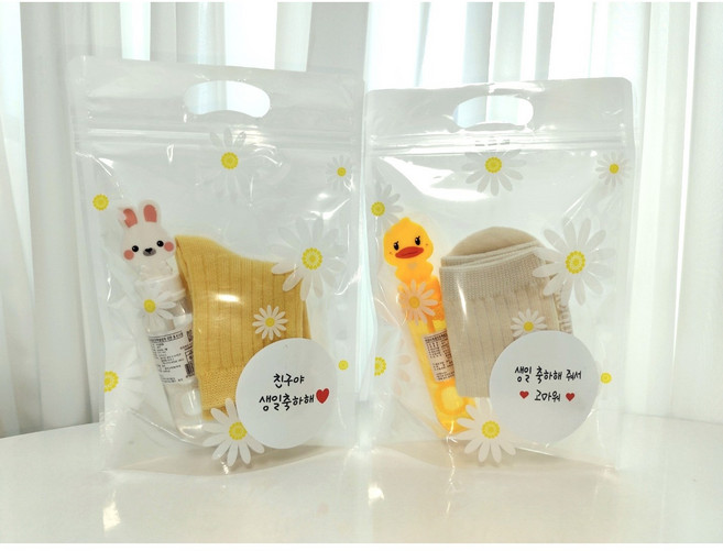 (당일출고)어린이집 유치원 생일 답례품 어린이날선물 구디백 양말 비눗방울 데이지 지퍼백, 1호., 1개