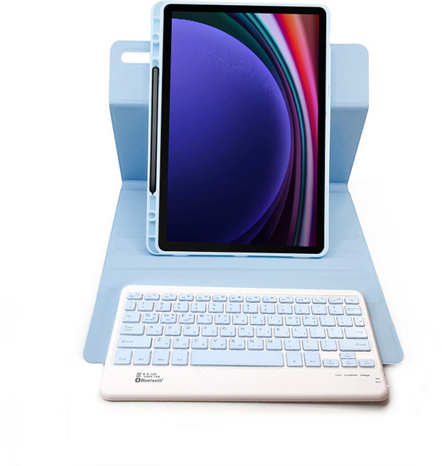 갤럭시탭 S10 FE 호환 콤비회전 블루투스 키보드 S펜수납 케이스, 소다, 1개