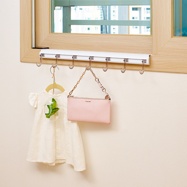 웰렉스 무타공 창틀 후크 모자 가방 수납 정리 옷 고리 옷걸이 창틀옷걸이 창틀옷고리, 30cm, 1개