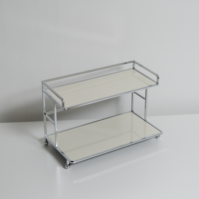 소프트헤드라이트 모던 프레임 향수 트레이 화장품 정리함 2단, 아이보리, 1개