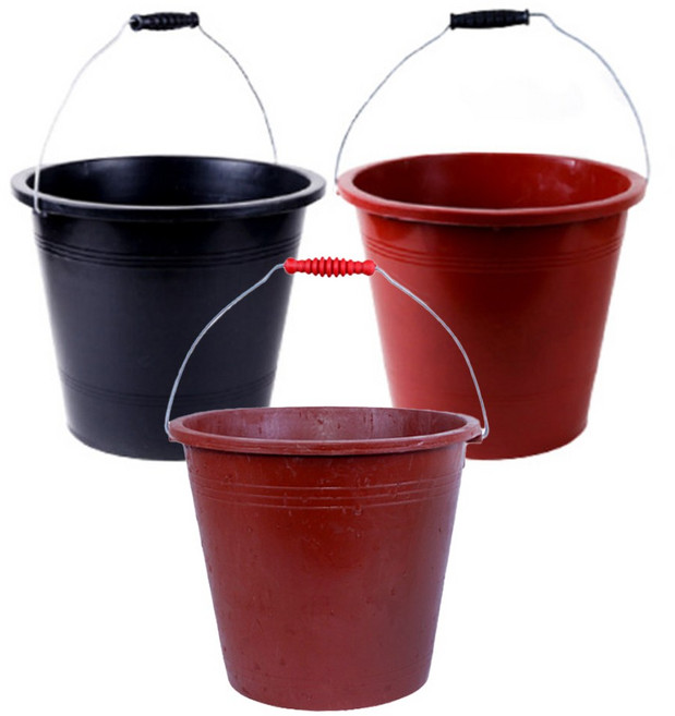 고무 PVC 양동이 바게스 빠게스 바케스 청소 농사 다용도 통 고무통, PVC 바케스(적색), 1개