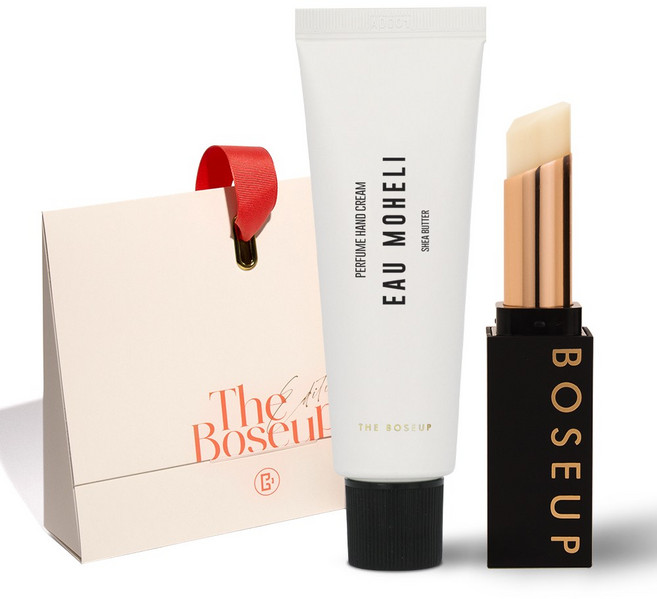 더보습 립밤 핸드크림 선물세트, 1개, 베이스 네츄럴 립밤3.4g/오모헬리 핸드크림50ml