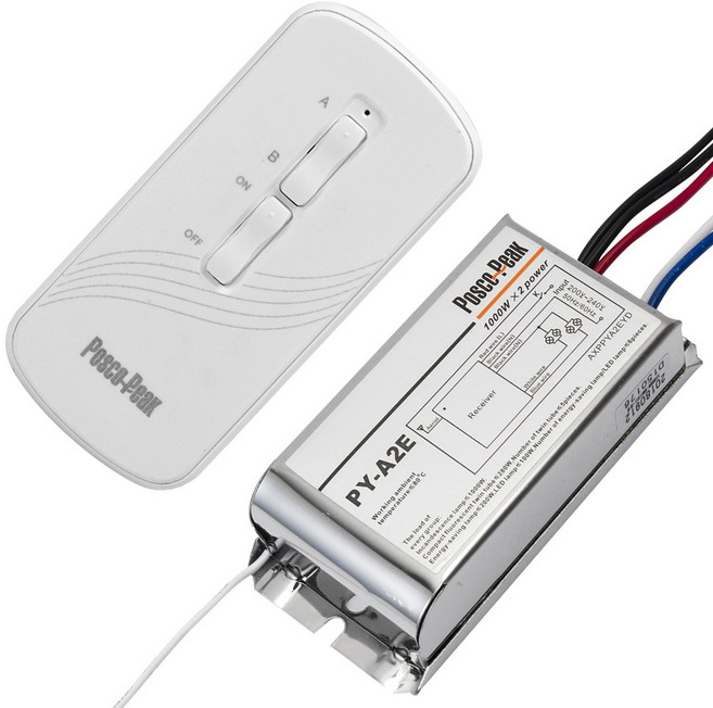 조명용 무선 리모컨 스위치 2회로용 2구 원격 리모콘 POSCO PEAK 수신거리 8m, 1개, 백색