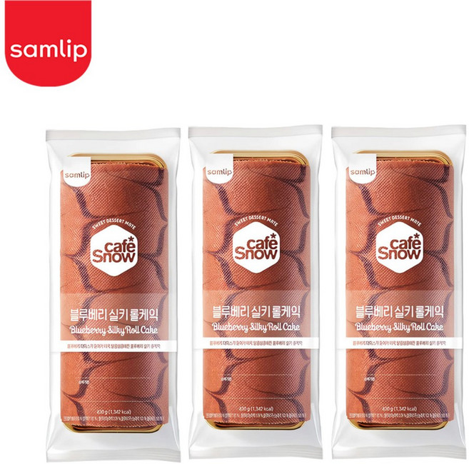 삼립 1A등급 원유로 만든 냉동 블루베리 우유 롤케익, 3개, 430g
