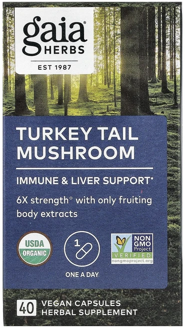 가이아허브 구름버섯 베지캡슐 40정, 5개 - 쿠팡