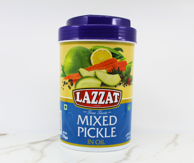 Lazzat Mixed Pickle in Oil NO PIT 라자트 혼합 피클 씨 없음 오일 포함, 6개, 750g