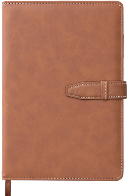 오가니코 A5 심플 버클 가죽 다이어리, 브라운, 1개