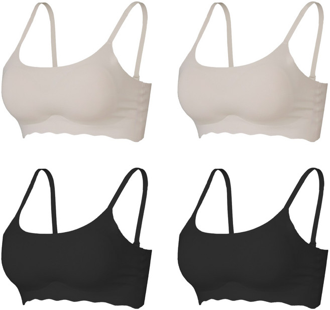 cikicoco 여성 심리스 스트랩 브라탑 4종세트 ( S~2XL)