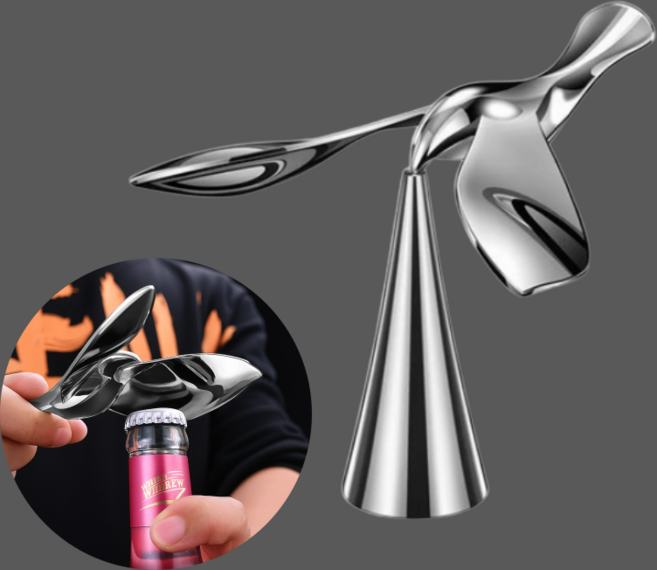 감성 인테리어 플라잉버드 맥주 음료 다용도 오프너 세트, 1세트, 실버