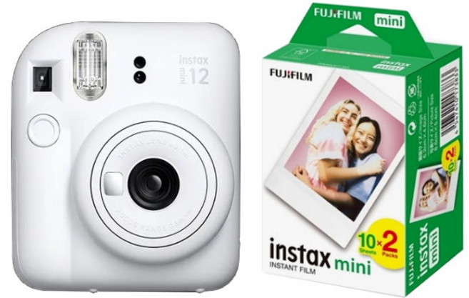 Fujifilm 富士 instax mini 12 拍立得相機 (公司貨), 1個, mini 12白色+20張空白片