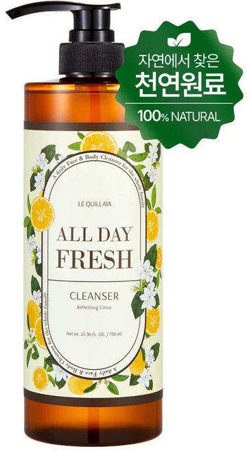 [홈쇼핑완판템] 르퀼라야 자연유래 약산성 올데이 프래쉬 바디클렌저 바디워시 천연바디워시 플로럴, 1개, 750ml - 쿠팡