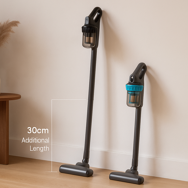 [최신형] 차이슨 2개 스틱 무선 청소기 가성비 1인 가구, 그로시 블랙