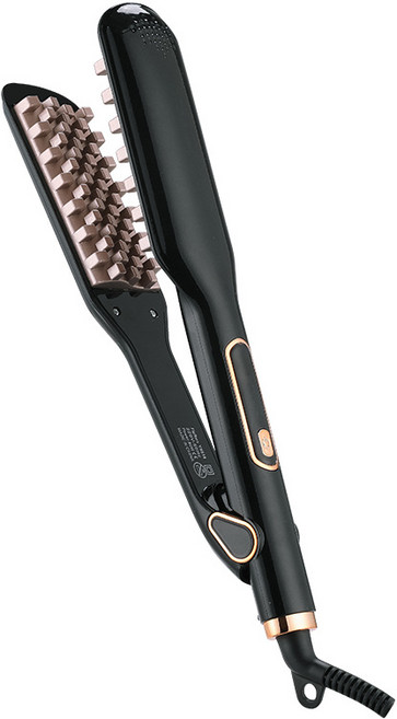 위금두 스마트 와플 아이롱 웨이브 헤어 볼륨 고데기 H127, 블랙