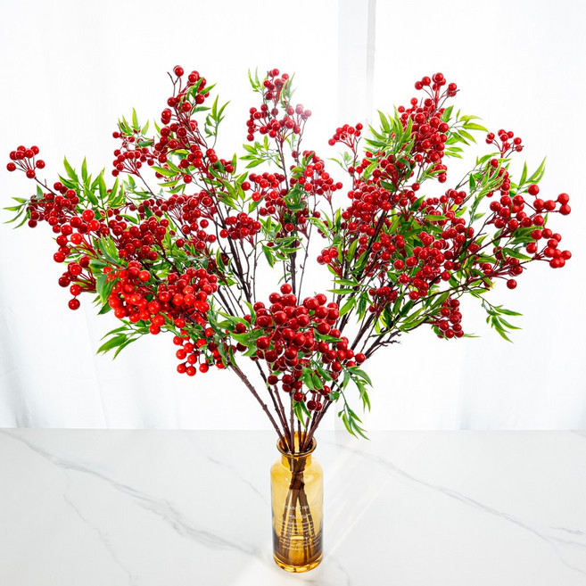 할메이드 생화같은 조화 꽃 hf21 망개 열매 2p, hf21 망개 열매 2p 레드, 1개