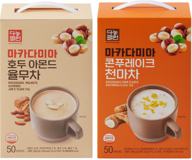 [다농원 대용량 베스트 세트] 마카다미아 율무차 50T 마카다미아 천마차 50T