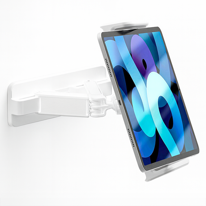 리빙에센스 강력 접착 벽걸이 부착식 태블릿 핸드폰 거치대, 1개, 화이트
