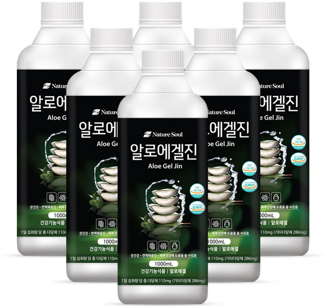 DR+ 알로에겔진 1000mL x 6병 알로에베라겔 이뮨알로에, 1L, 6개