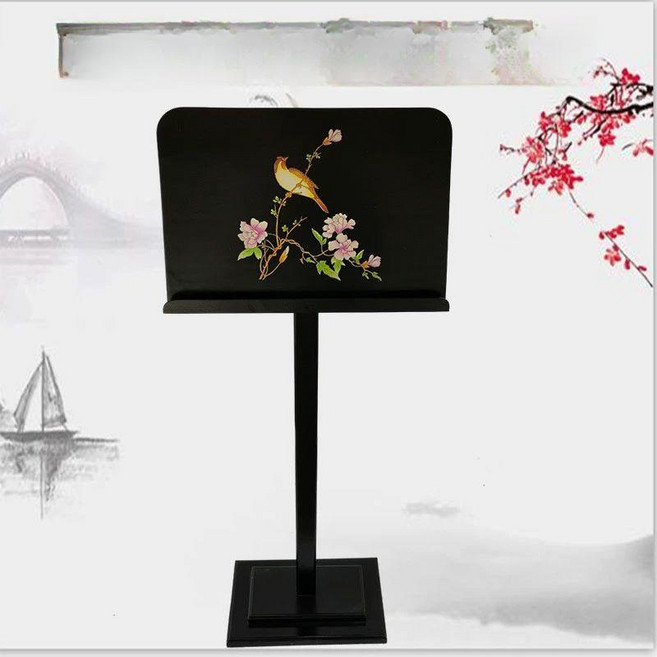 악보대 거치대 휴대용 접이식 스탠드 메뉴판 마이티킹 최고급보면대 악기 사회대, 블랙 플로럴 악보대