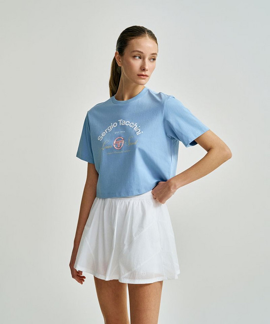 세르지오 타키니 SERGIO TACCHINI W 쿨매치 아트웍 크롭 반팔 티셔츠