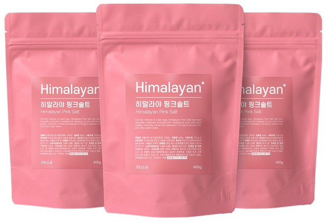 닥터루트 히말라야 핑크솔트 가는소금 400g 3봉, 3개