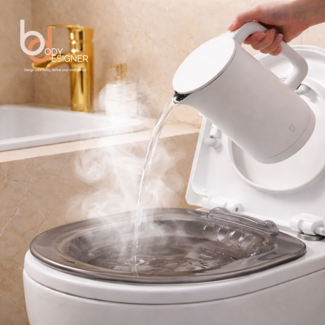 바디자이너 가정용 좌욕기 치질 변기형, 클리어 그레이, 1개