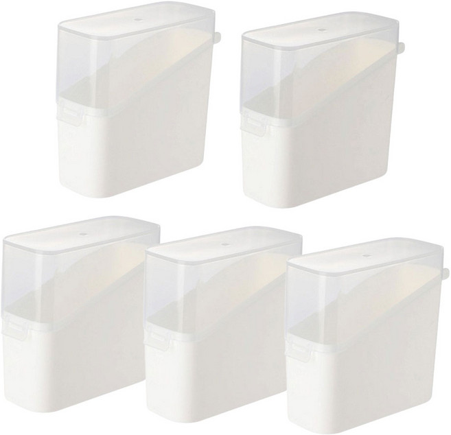 더편한생활 투명 치즈 케이스 치즈통 보관함 냉장고 수납 정리, 5개, 투명+화이트