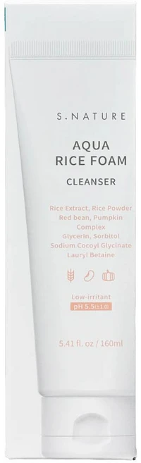 에스네이처 아쿠아 라이스 약산성 클렌징폼, 160ml, 1개 - 쿠팡