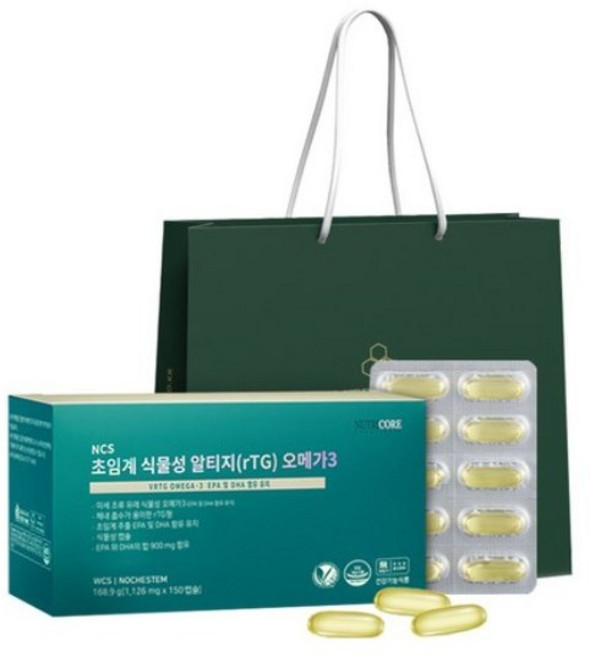 뉴트리코어 NCS 초임계 식물성 알티지 오메가3, 150정, 2개