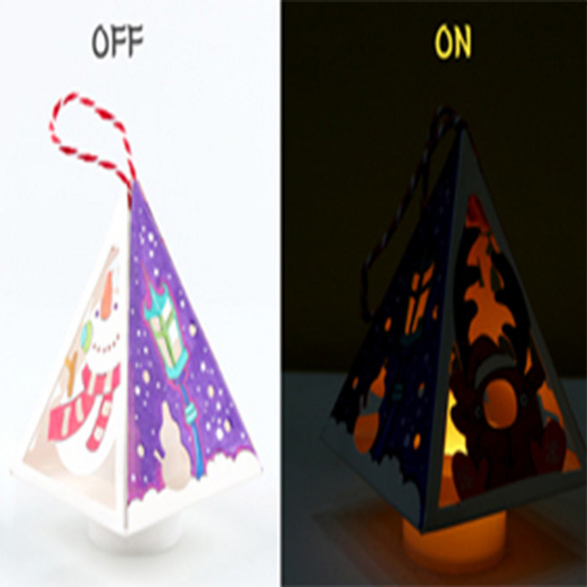 DIY 나만의 크리스마스 무드등 만들기 키트 10개입, 크리스마스 삼각등, 1개