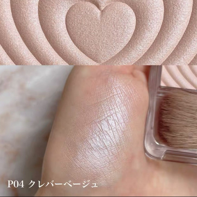 canmake 井田 2024 夏季限定 心跳愛心腮紅 自然光澤 附刷, 1個, P04#裸光米色