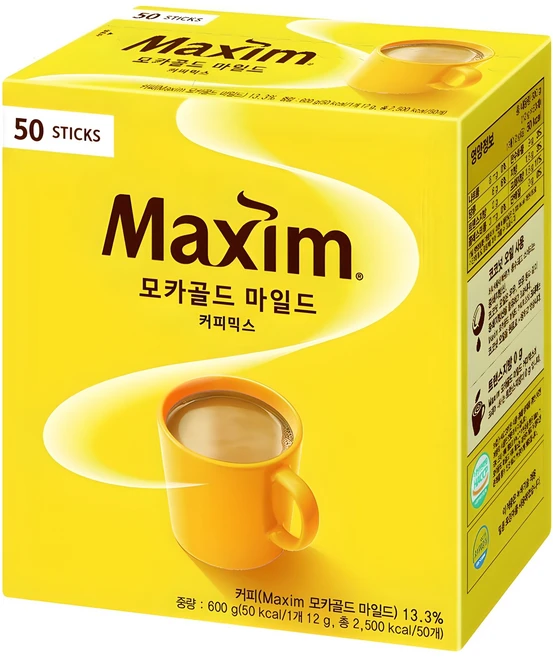 맥심 모카골드 마일드 커피믹스, 12g, 50개입, 1박스 - 쿠팡