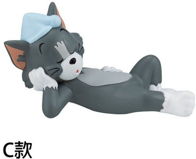 BANDAI 湯姆貓與傑利鼠想賴床公仔, 1個, C款/湯姆貓款1C101