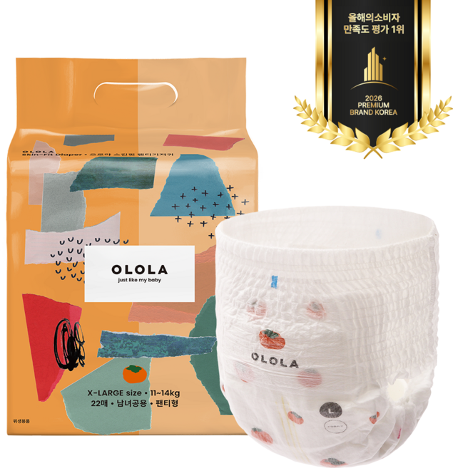 오로라 스킨핏 팬티형 기저귀 남녀공용 특대형(11~14kg), 특대형(XL), 22매