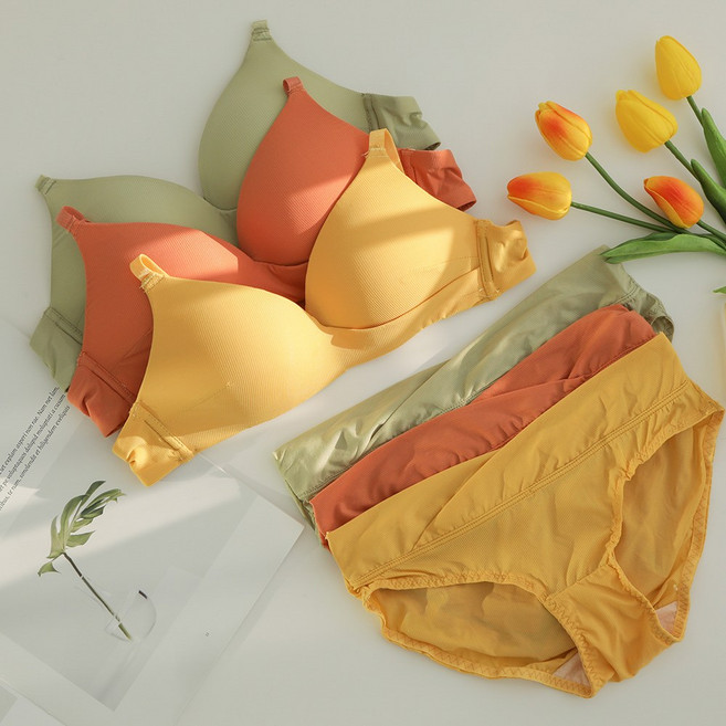 [애프터문] 노와이어 컬러풀 브라 팬티 6종 세트 s004(c)