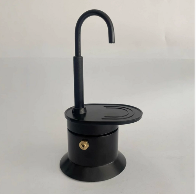 알루미늄 50ml 미니모카포트 카페포트 이탈리안 아웃도어 커피머신, 1개, 블랙