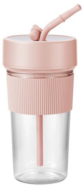미니 전기 휴대용 착즙기 충전식 소형 가정 야외 다기능 무선 주스 컵 빨대 포함 K5, 03 분홍색, 없음