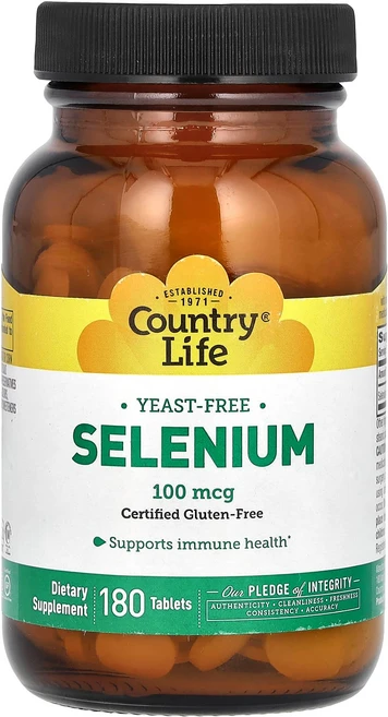 Country Life 셀레늄 100mcg 180정, 1개 - 쿠팡