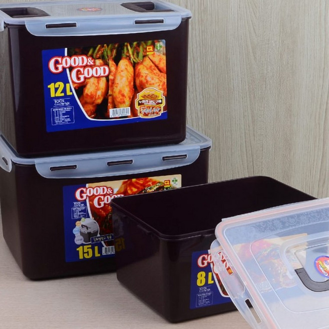 핸디락 김치저장통 대용량 8L 12L 15L 밀폐보관 냉장고 업소용 밀폐용기, 1개
