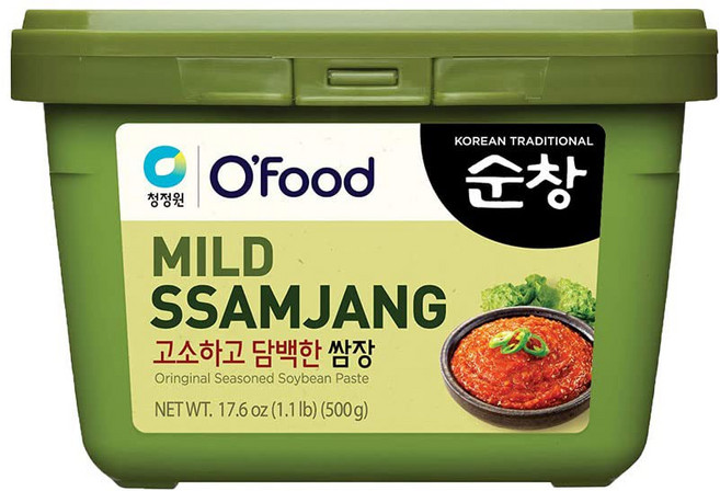 오푸드 쌈장 식 된장 소스 [부드러운 | 1.0파운드 (500g)] 바비큐 상추 랩 밥 채소 고기용 | 정통 식 맛 대담하고 고소한, 1개, 500g