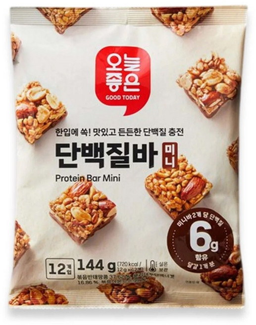 오늘좋은 한입에 쏙 단백질바 미니 144G, 1개