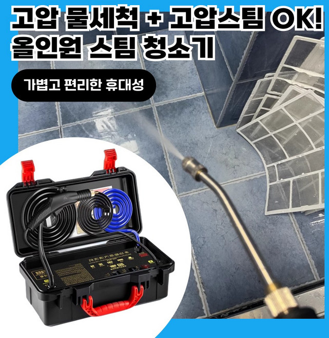 스팀젠 고압 물세척이 가능한 스팀청소기 청소업체 용품 업소용 분사기 강력 살균기 세차기, SA-01
