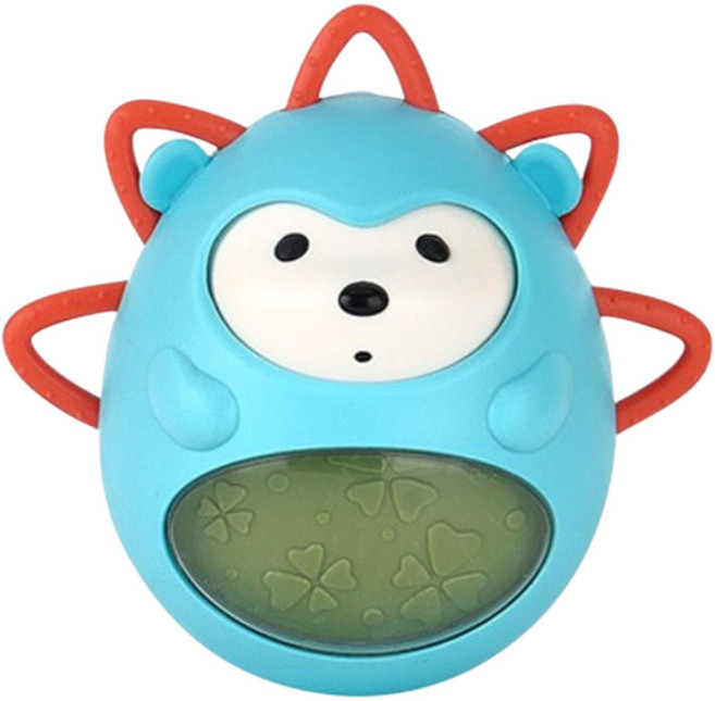 KesB 딸랑딸랑 고슴도치 오뚝이 롤리폴리 흔들흔들 장난감 오또기 아기, 핑크