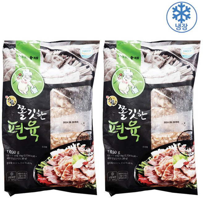 피코크 피코크 장충동 쫄깃한편육 종이박스포장, 1.03kg, 2개
