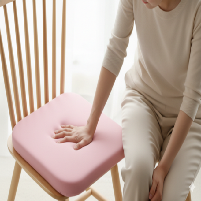 아크배라 메모리폼 체중분산 의자방석 쿠션, 핑크