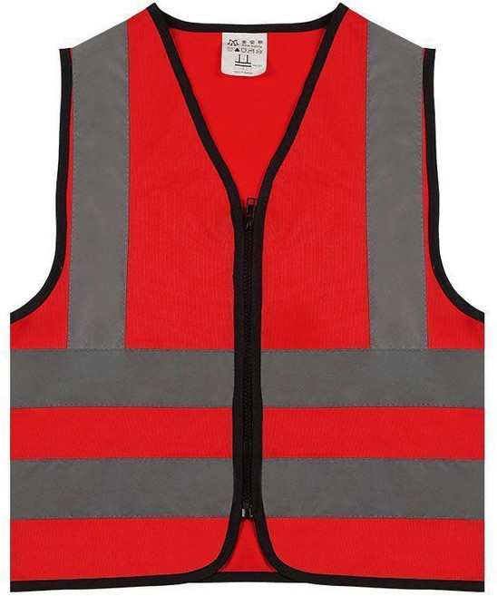 美安明 反光背心 兒童戶外安全馬甲, 新款旗布 大紅色 3XL,成人, 1個
